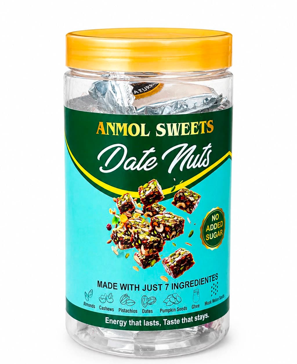 Anmol Sweets Date Nuts - Healthy Dry Fruit Bites (No Added Sugar) Premium Date Nuts Dessert - Made with Just 7 Ingredients Anmol Date & Mixed Nuts - Sugar-Free Energy Snack